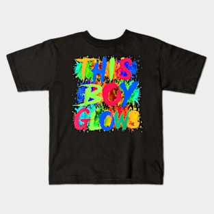 This Boy Glows  Colorful Quote Group Team Tie Dye Kids T-Shirt